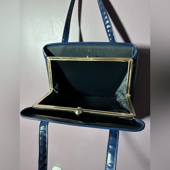 Elegant Blue Vintage Handbag - Picture 4 of 10